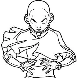 Aang in a powerful stance coloring page