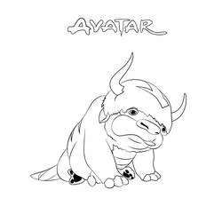 Appa sitting with big horns coloring page