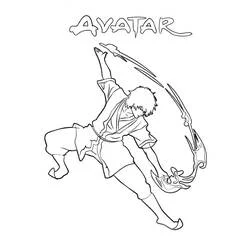Zuko in a firebending combat stance coloring page