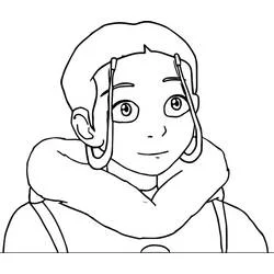 Katara portrait with a gentle smile coloring page