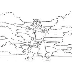 Iroh standing with arms crossed coloring page