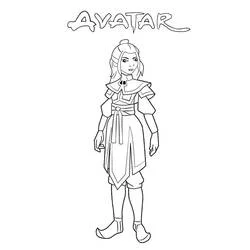 Azula standing in Fire Nation armor coloring page