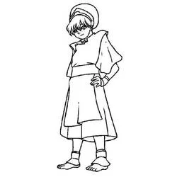 Toph Beifong standing with hand on hip coloring page