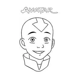 Aang smiling face portrait coloring page