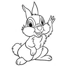 Thumper waving with a big smile coloring page