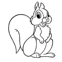 Squirrel sitting with a big bushy tail coloring page