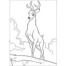 Bambi as an adult stag standing tall coloring page