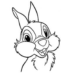 Thumper's face close-up coloring page