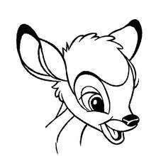 Bambi close-up face portrait coloring page