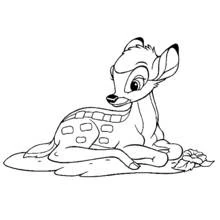 Bambi lying down calmly coloring page