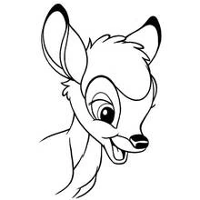 Bambi smiling close-up portrait coloring page