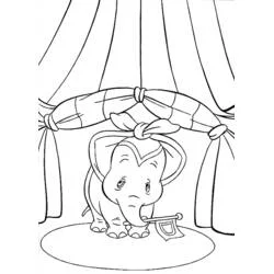 Dumbo entering the circus ring coloring page