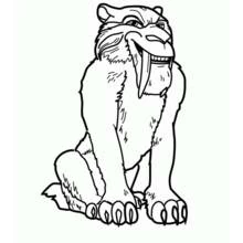 Diego the saber-toothed tiger sitting coloring page