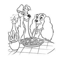Lady and the Tramp - Free printable coloring pages