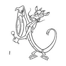 Mushu striking the gong coloring page