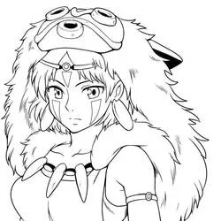 Princess Mononoke - Free printable coloring pages