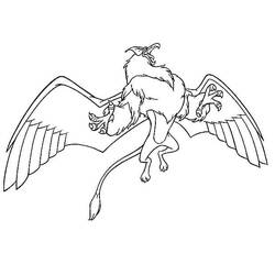 Griffin flying with wings spread coloring page