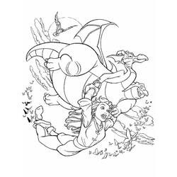 Quest for Camelot dragon carrying Kayley through the sky coloring page