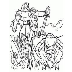 Quest for Camelot characters on a cart coloring page
