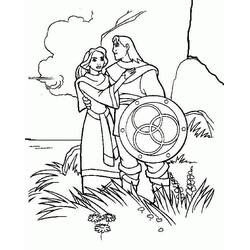 Kayley and Sir Lionel with the magical sword coloring page