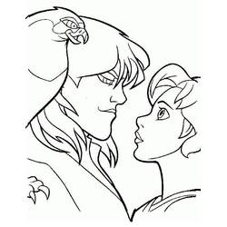Sir Lionel and Kayley face to face coloring page