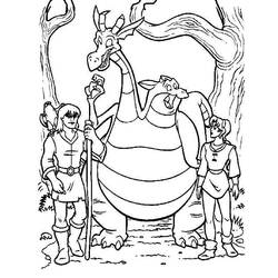 Devon and Cornwall the two-headed dragon with Garrett coloring page