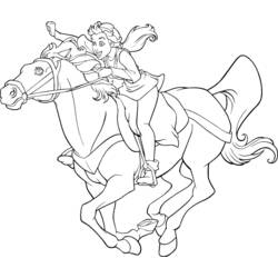 Kayley galloping on her horse coloring page