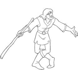 Quest for Camelot young man holding a staff coloring page