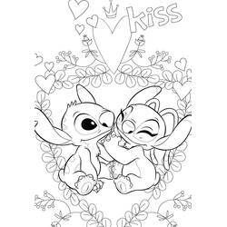 Stitch and Angel - Free printable coloring pages