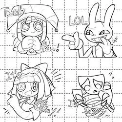 The Amazing Digital Circus expressions set coloring page