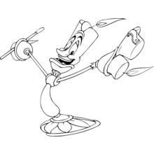 Lumiere the candelabra smiling brightly coloring page