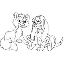 The Fox and the Hound - Free printable coloring pages