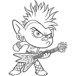 Barb playing her rock guitar coloring page