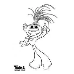 King Trollex dancing pose coloring page