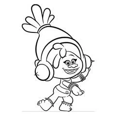 DJ Suki walking with headphones and big hair coloring page