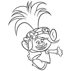 Poppy jumping with joy coloring page
