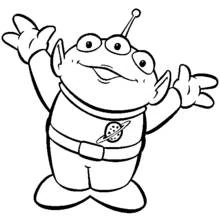 Toy Story alien raising its arms coloring page