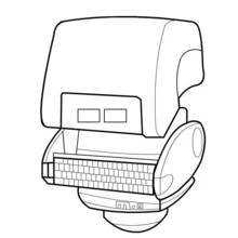 Wall-E close-up on his head and body coloring page