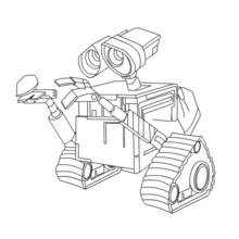 WALL-E standing on his tracks coloring page
