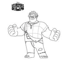 Wreck-It Ralph with fists raised coloring page