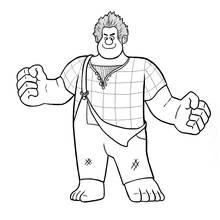 Wreck-It Ralph standing with fists ready coloring page