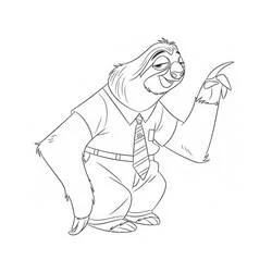 Flash Slothmore in business outfit coloring page
