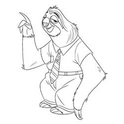 Flash in Zootopia holding a tiny flower coloring page