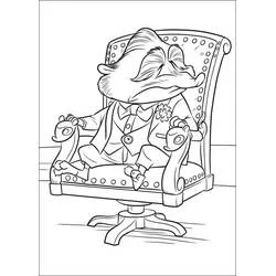 Mr. Big seated in his office chair coloring page