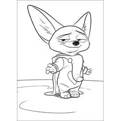 Finnick from Zootopia in a confident pose coloring page