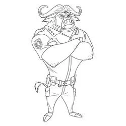 Chief Bogo in police uniform coloring page