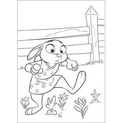 Judy hoppy in the farmyard coloring page