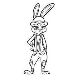 Judy in Zootopia police uniform coloring page