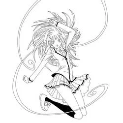 Kaede Kayano in a dynamic pose coloring page