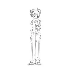 Nagisa standing in his school uniform coloring page